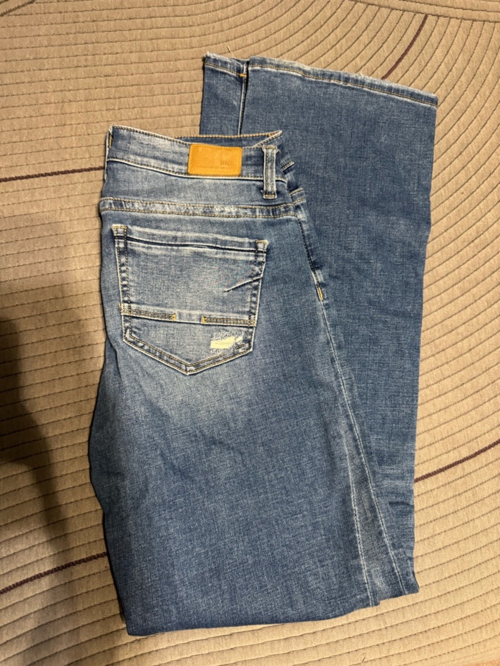 BKE Men's Blue Straight-Leg Denim Jeans